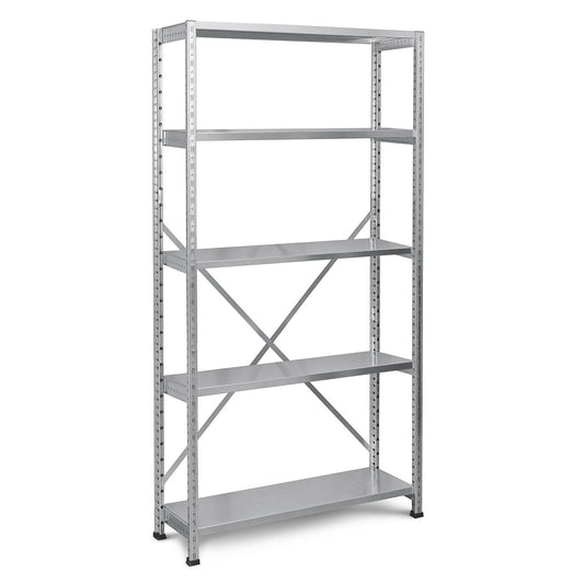 Boltless industrial and storage shelving unit, h 1920 mm, shelf width 1000 mm, 5 shelves, depth 400 mm, standard shelf unit.