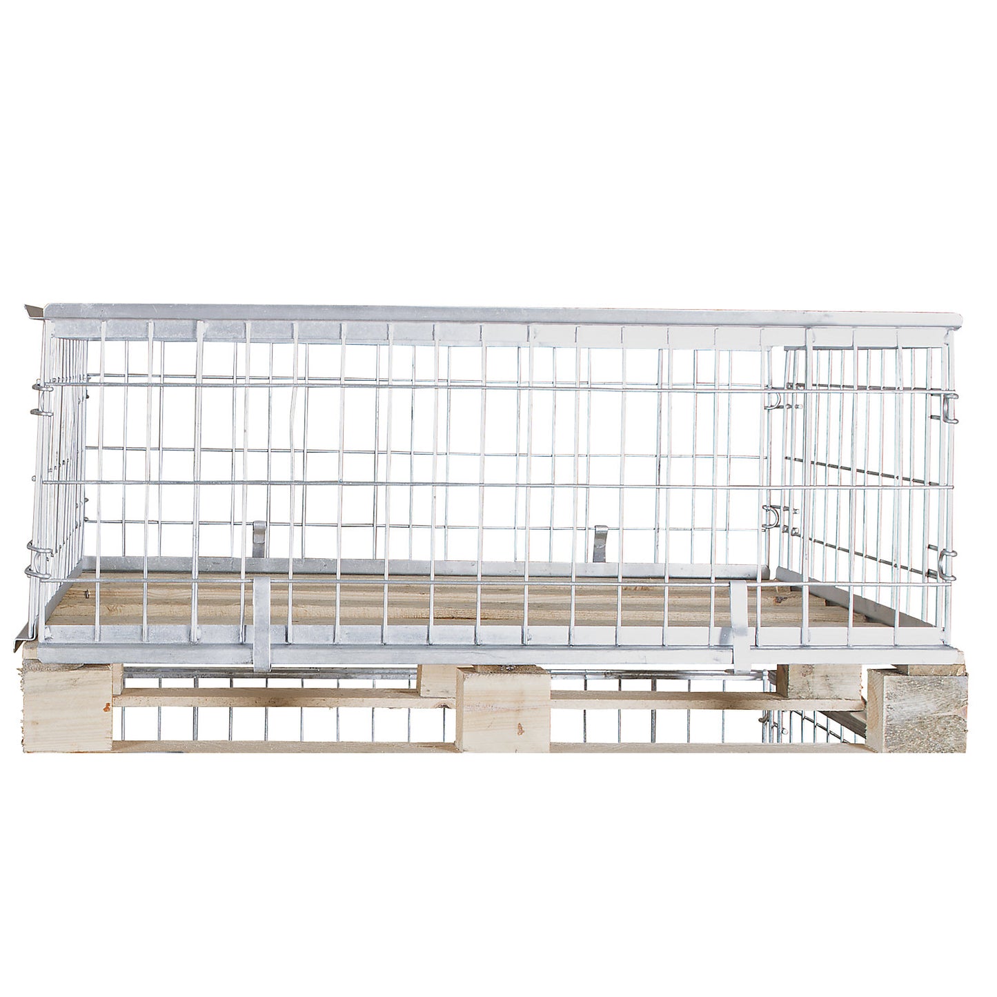 Mesh pallet collar, for stacking, four mesh panels, for pallets 1200 x 800, H 400 mm.