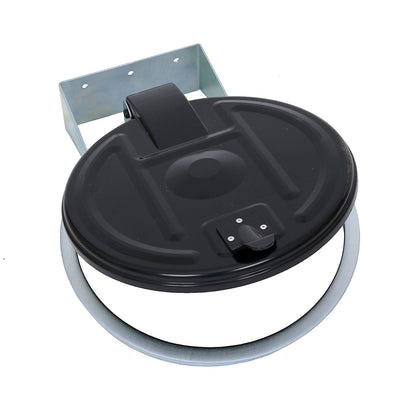 Wall-mounted waste sack holder with lid, for capacity 120 l, zinc plated, plastic lid.