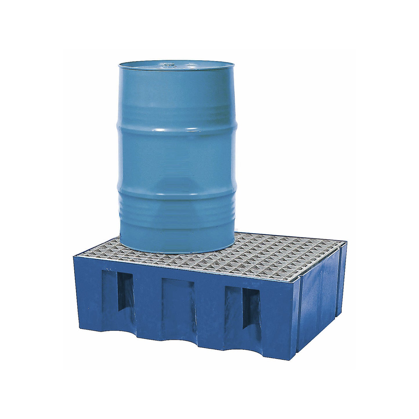 PE sump tray for 60 litre drums, sump capacity 60 l, floor / pallet sump, with zinc plated grate.