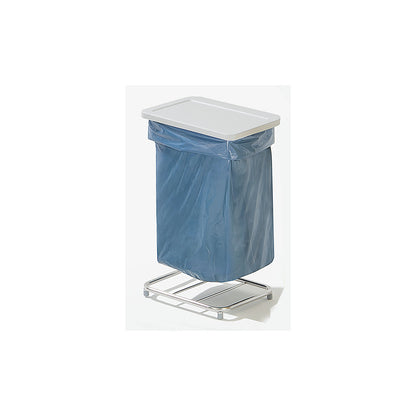 Waste sack stand without lid, for capacity 1 x 120 l, static frame, stainless steel.