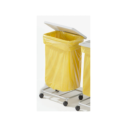 Waste sack stand without lid, for capacity 1 x 120 l, wheeled base, tubular steel, powder coated.