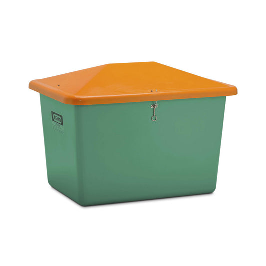 Grit container made of GRP, capacity 700 l, without dispenser opening, green container.