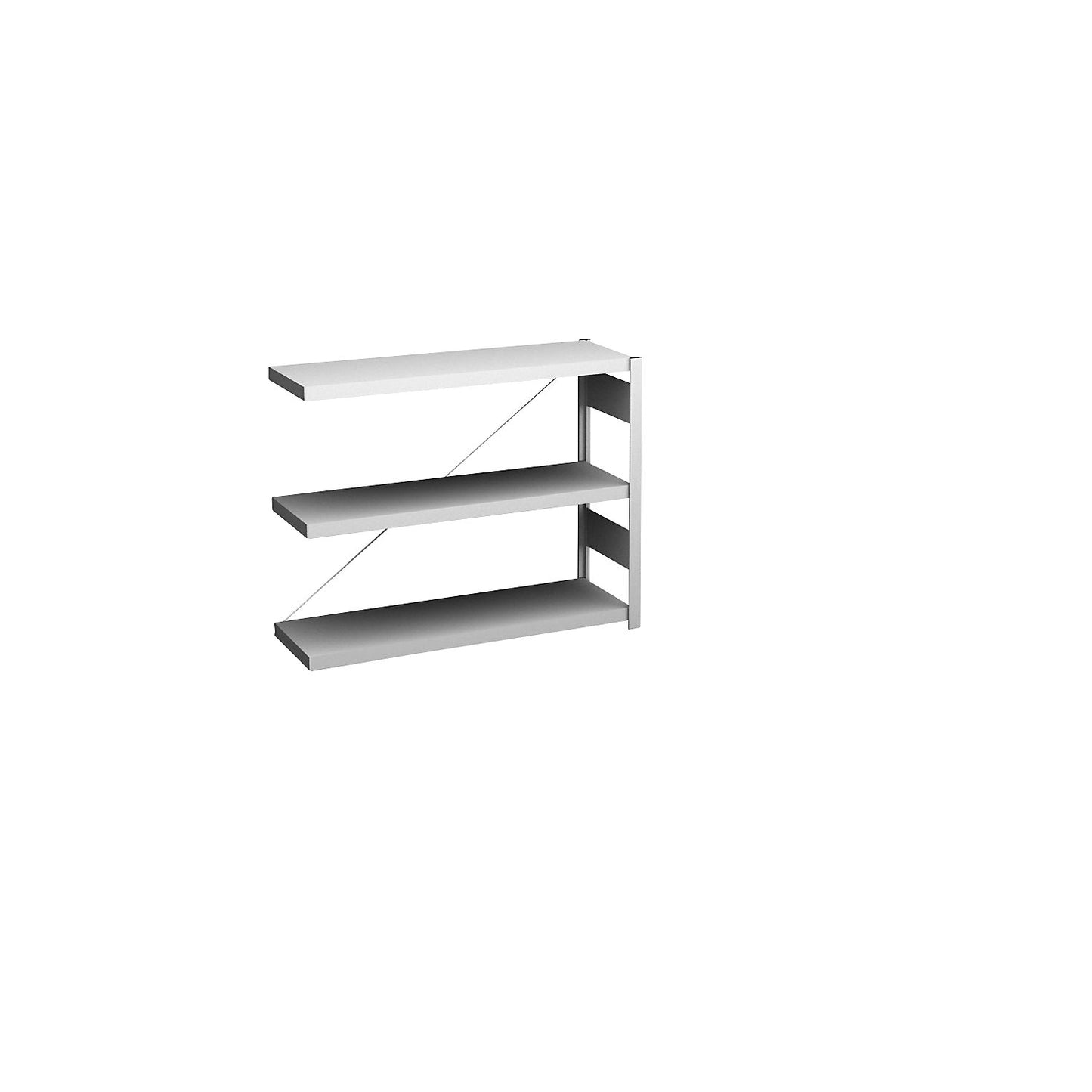 Boltless shelving unit, light duty, single-sided, HxWxD 825 x 1000 x 300 mm, grey, extension shelf unit.