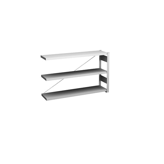 Boltless shelving unit, light duty, single-sided, HxWxD 825 x 1300 x 300 mm, grey, extension shelf unit.