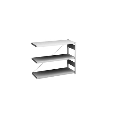 Boltless shelving unit, light duty, single-sided, HxWxD 825 x 1000 x 400 mm, grey, extension shelf unit.