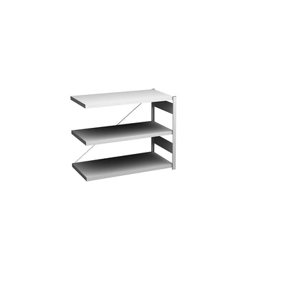 Boltless shelving unit, light duty, single-sided, HxWxD 825 x 1000 x 500 mm, grey, extension shelf unit.