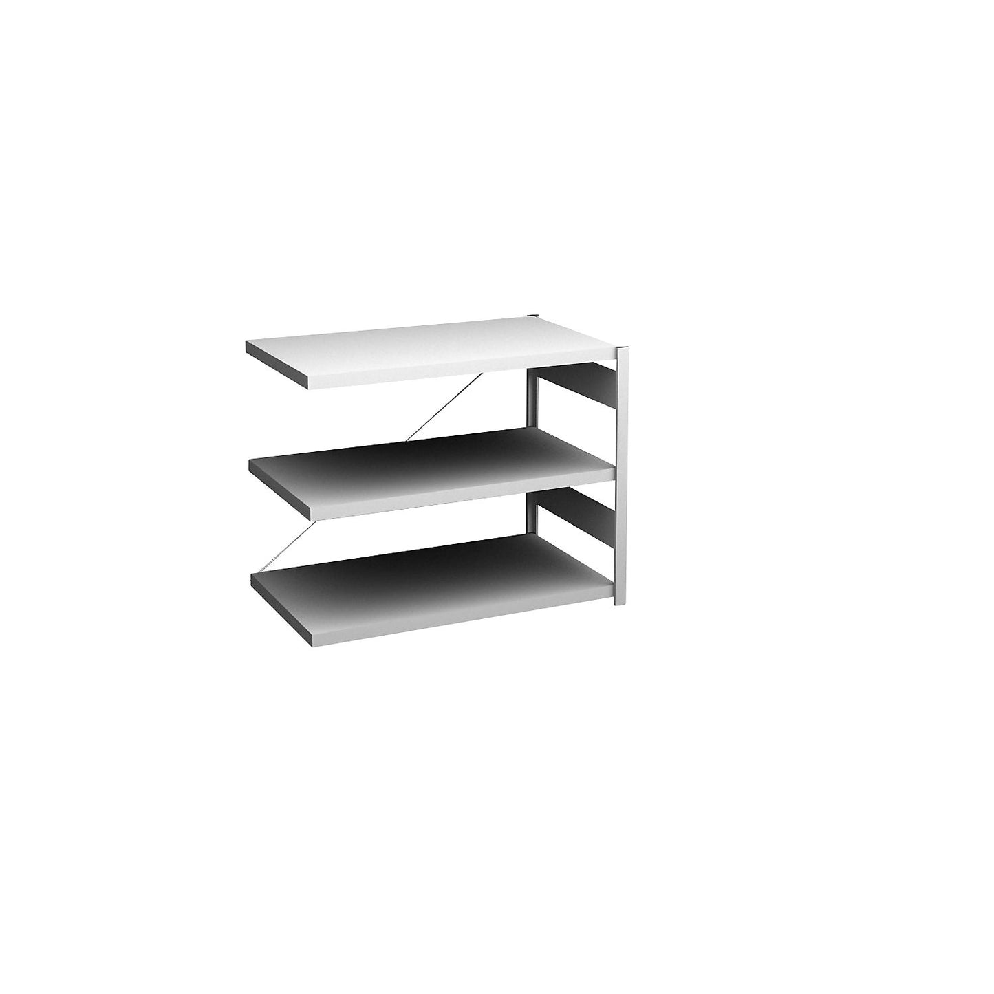 Boltless shelving unit, light duty, single-sided, HxWxD 825 x 1000 x 600 mm, grey, extension shelf unit.