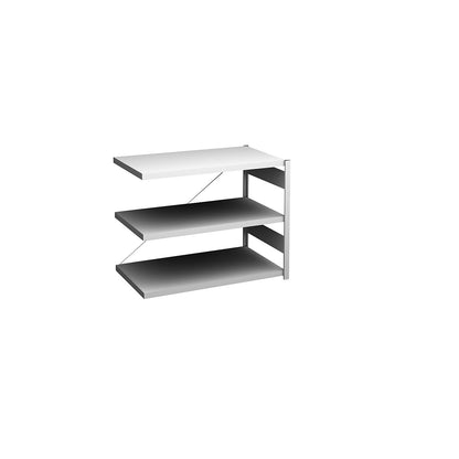 Boltless shelving unit, light duty, single-sided, HxWxD 825 x 1000 x 600 mm, grey, extension shelf unit.