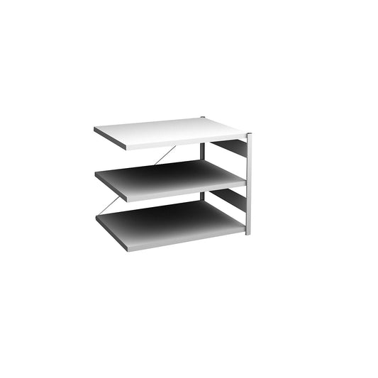 Boltless shelving unit, light duty, single-sided, HxWxD 825 x 1000 x 800 mm, grey, extension shelf unit.