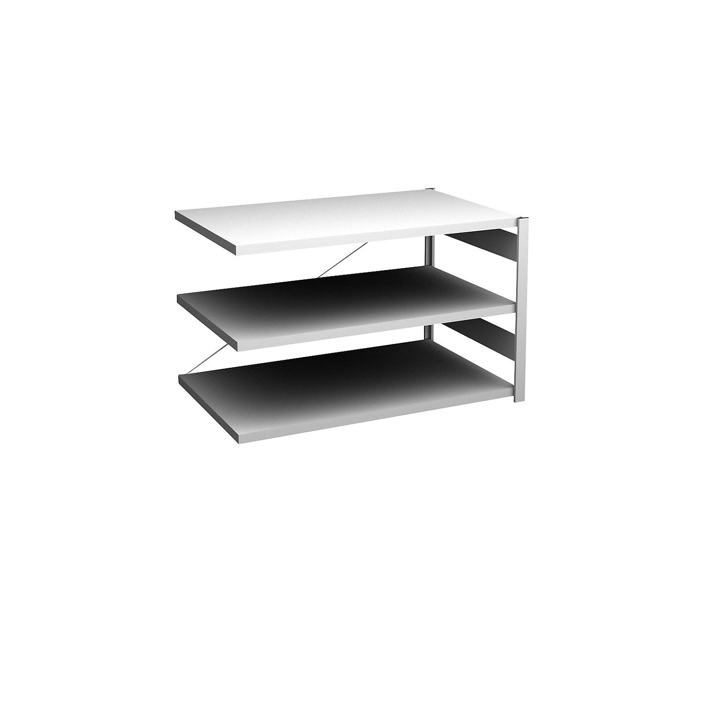 Boltless shelving unit, light duty, single-sided, HxWxD 825 x 1300 x 800 mm, grey, extension shelf unit.