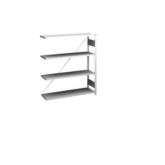 Boltless shelving unit, light duty, single-sided, HxWxD 1200 x 1000 x 300 mm, grey, extension shelf unit.