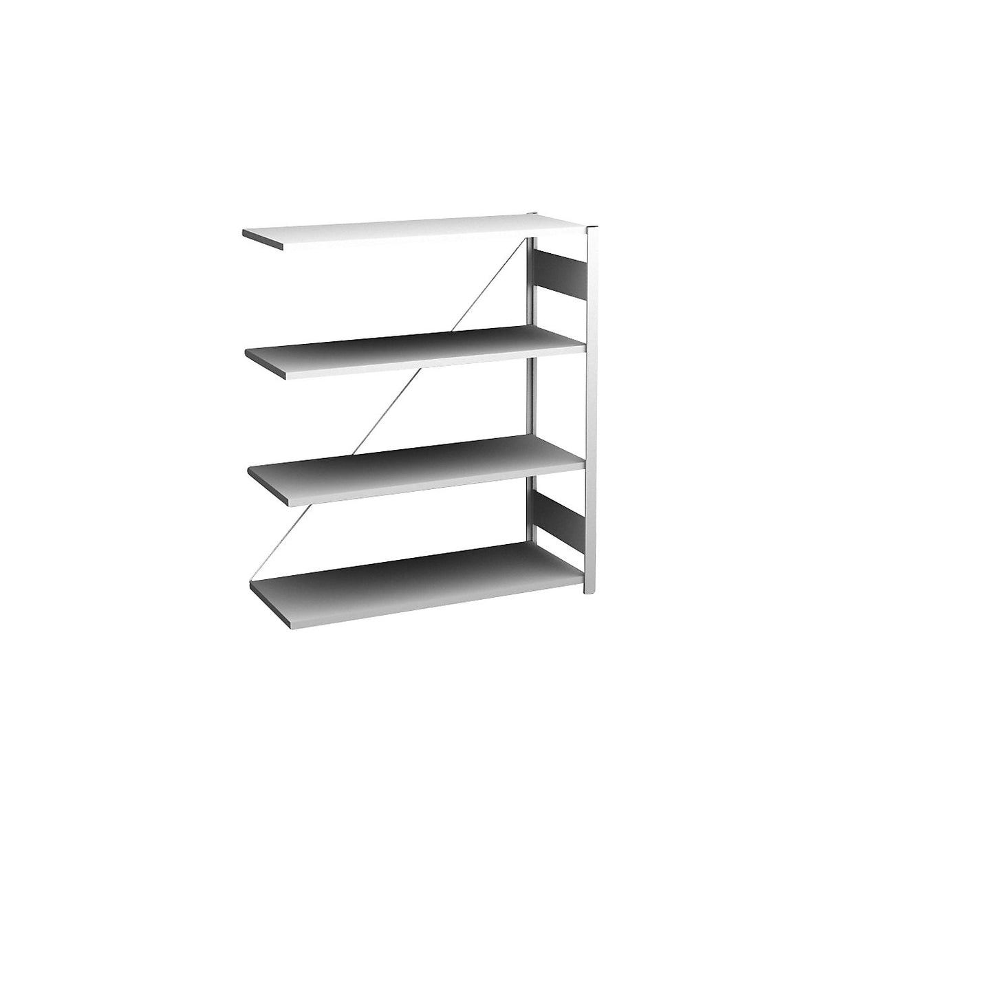 Boltless shelving unit, light duty, single-sided, HxWxD 1200 x 1000 x 400 mm, grey, extension shelf unit.