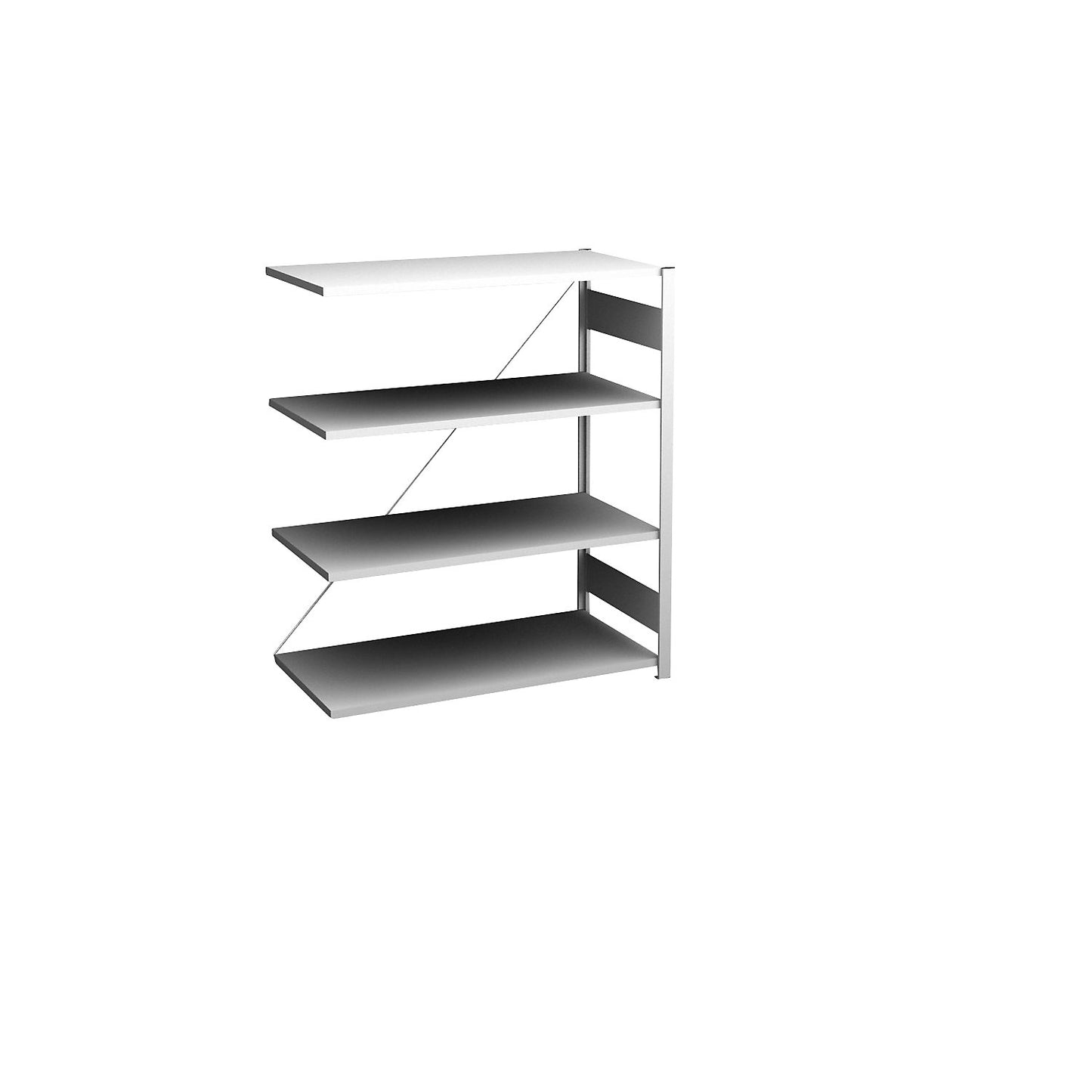 Boltless shelving unit, light duty, single-sided, HxWxD 1200 x 1000 x 500 mm, grey, extension shelf unit.