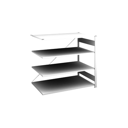 Boltless shelving unit, light duty, single-sided, HxWxD 1200 x 1300 x 800 mm, grey, extension shelf unit.
