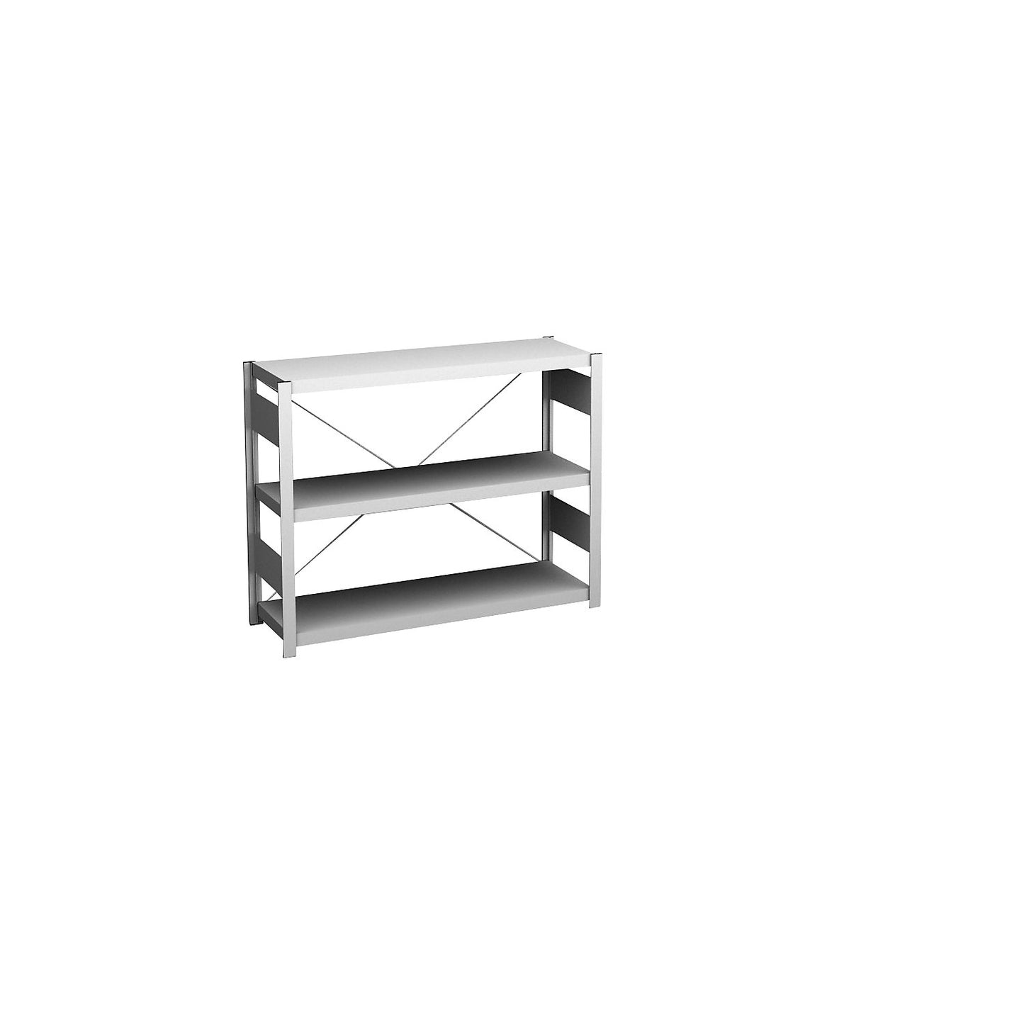 Boltless shelving unit, light duty, single-sided, HxWxD 825 x 1000 x 300 mm, grey, standard shelf unit.