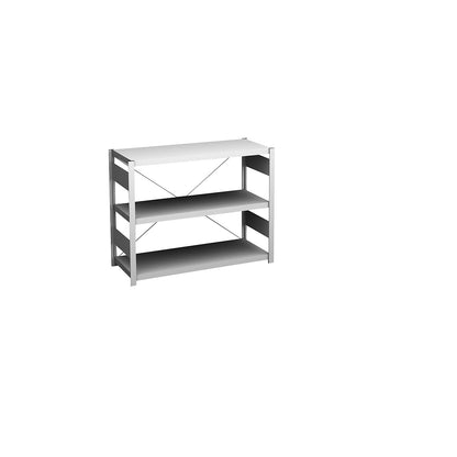 Boltless shelving unit, light duty, single-sided, HxWxD 825 x 1000 x 400 mm, grey, standard shelf unit.