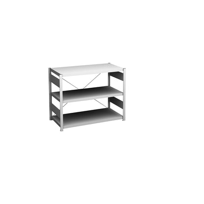 Boltless shelving unit, light duty, single-sided, HxWxD 825 x 1000 x 500 mm, grey, standard shelf unit.