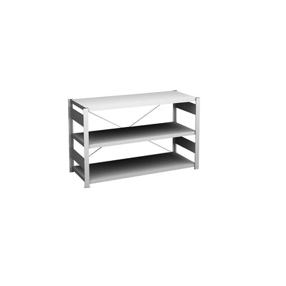 Boltless shelving unit, light duty, single-sided, HxWxD 825 x 1300 x 500 mm, grey, standard shelf unit.