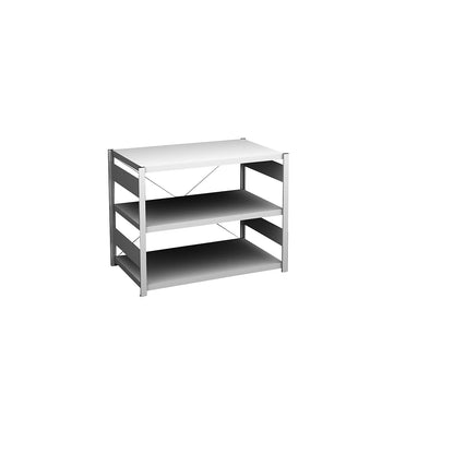 Boltless shelving unit, light duty, single-sided, HxWxD 825 x 1000 x 600 mm, grey, standard shelf unit.