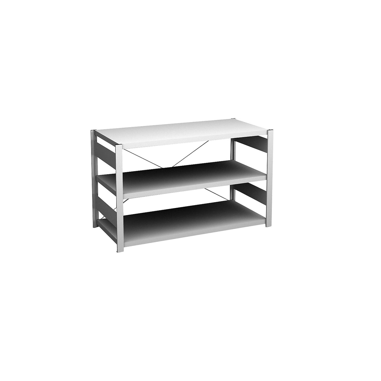 Boltless shelving unit, light duty, single-sided, HxWxD 825 x 1300 x 600 mm, grey, standard shelf unit.