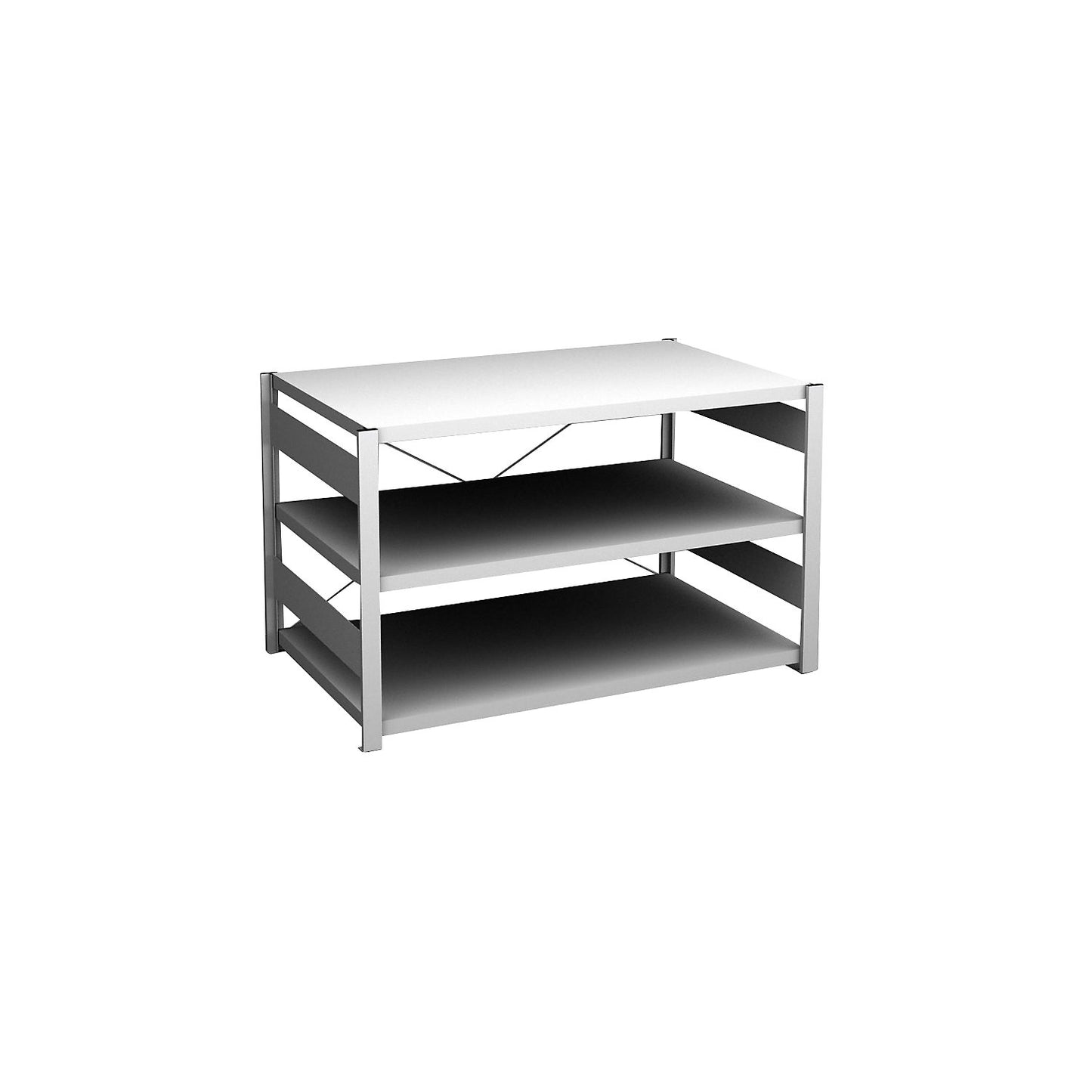 Boltless shelving unit, light duty, single-sided, HxWxD 825 x 1300 x 800 mm, grey, standard shelf unit.