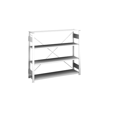 Boltless shelving unit, light duty, single-sided, HxWxD 1200 x 1300 x 300 mm, grey, standard shelf unit.