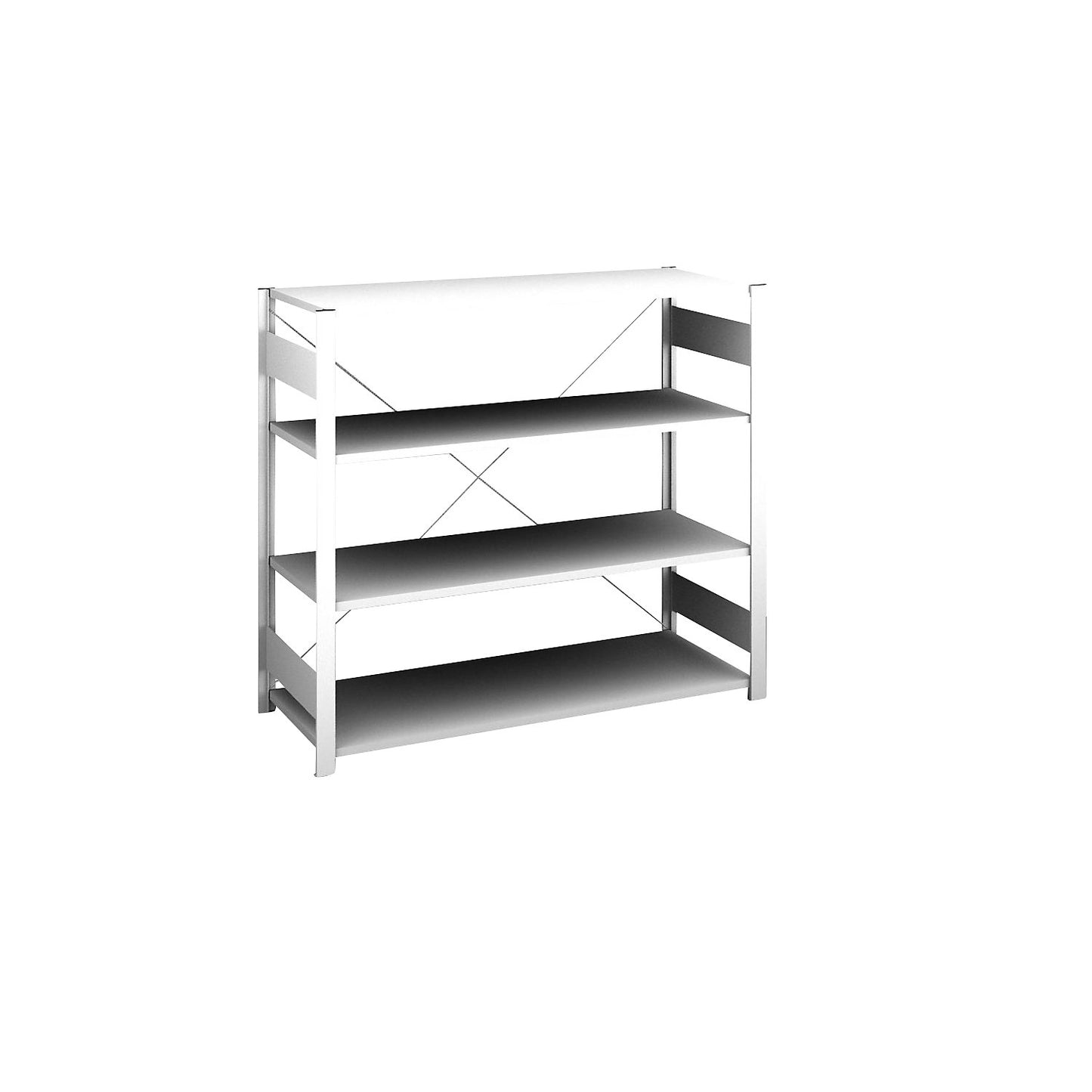 Boltless shelving unit, light duty, single-sided, HxWxD 1200 x 1300 x 500 mm, grey, standard shelf unit.