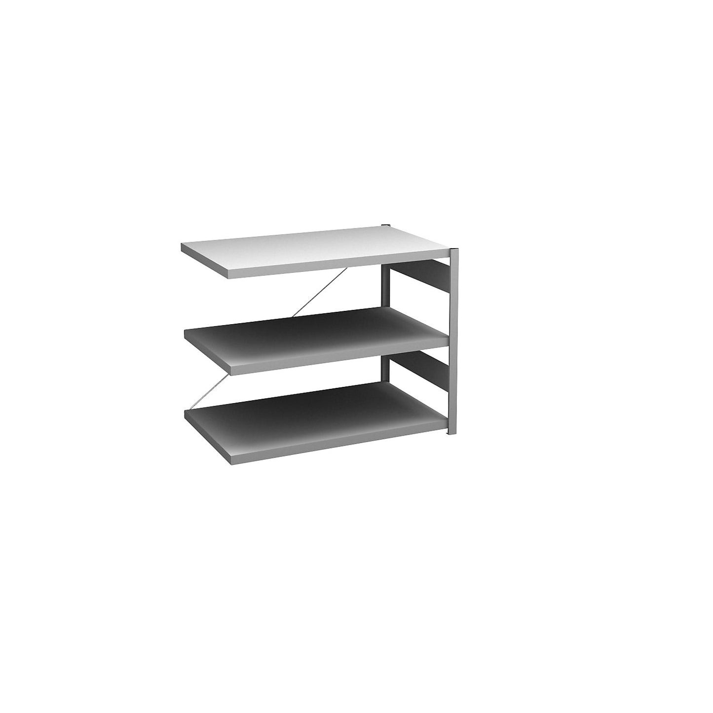 Boltless shelving unit, light duty, single-sided, HxWxD 825 x 1000 x 600 mm, zinc plated, extension shelf unit.