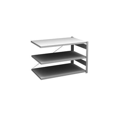 Boltless shelving unit, light duty, single-sided, HxWxD 825 x 1300 x 800 mm, zinc plated, extension shelf unit.