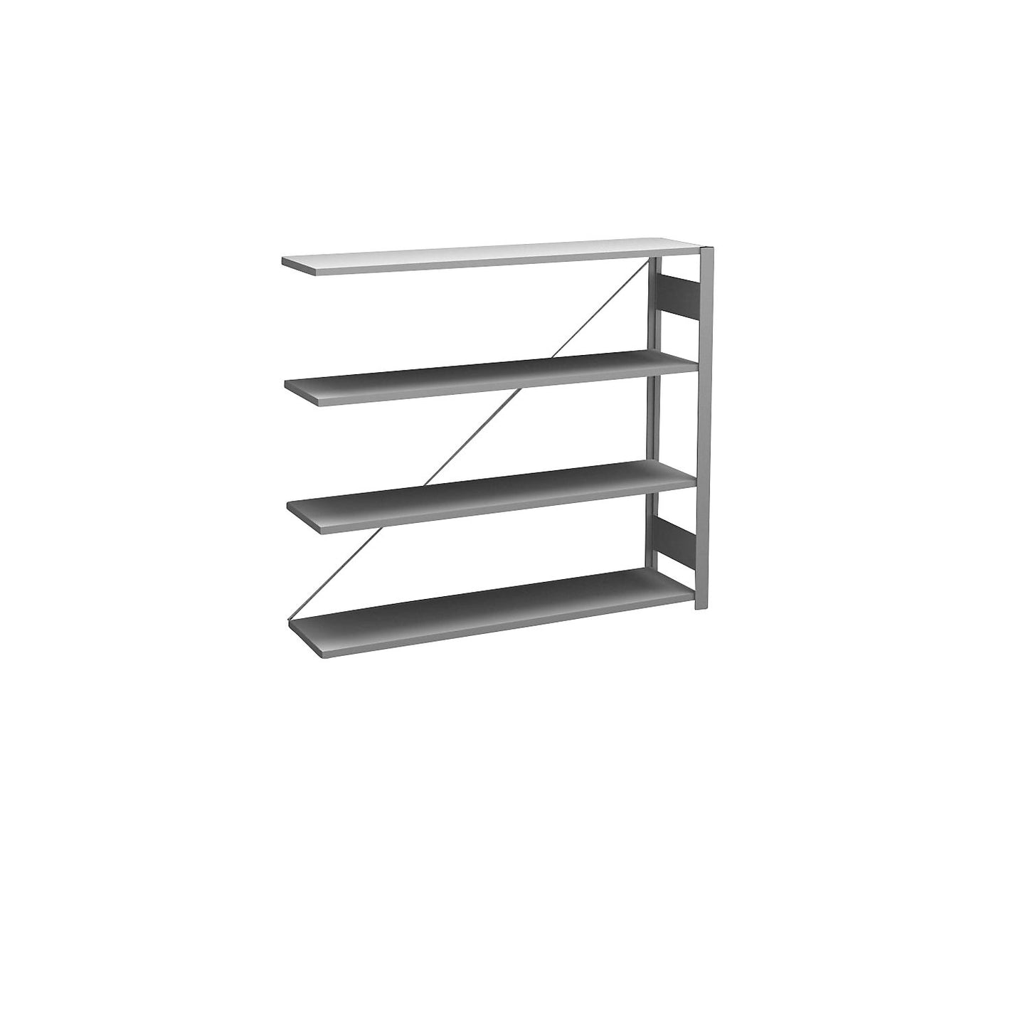 Boltless shelving unit, light duty, single-sided, HxWxD 1200 x 1300 x 300 mm, zinc plated, extension shelf unit.