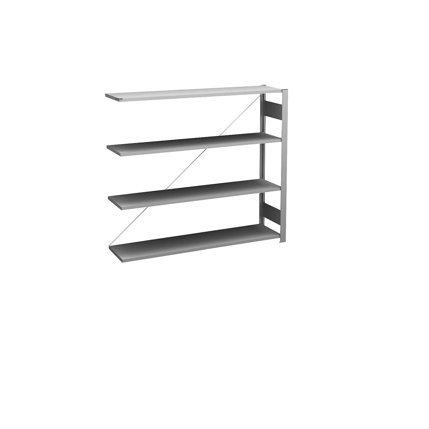 Boltless shelving unit, light duty, single-sided, HxWxD 1200 x 1300 x 400 mm, zinc plated, extension shelf unit.