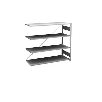 Boltless shelving unit, light duty, single-sided, HxWxD 1200 x 1300 x 500 mm, zinc plated, extension shelf unit.