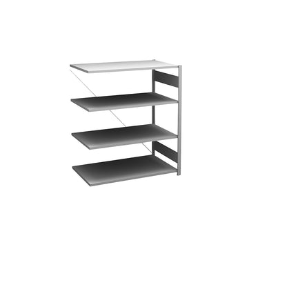 Boltless shelving unit, light duty, single-sided, HxWxD 1200 x 1000 x 600 mm, zinc plated, extension shelf unit.