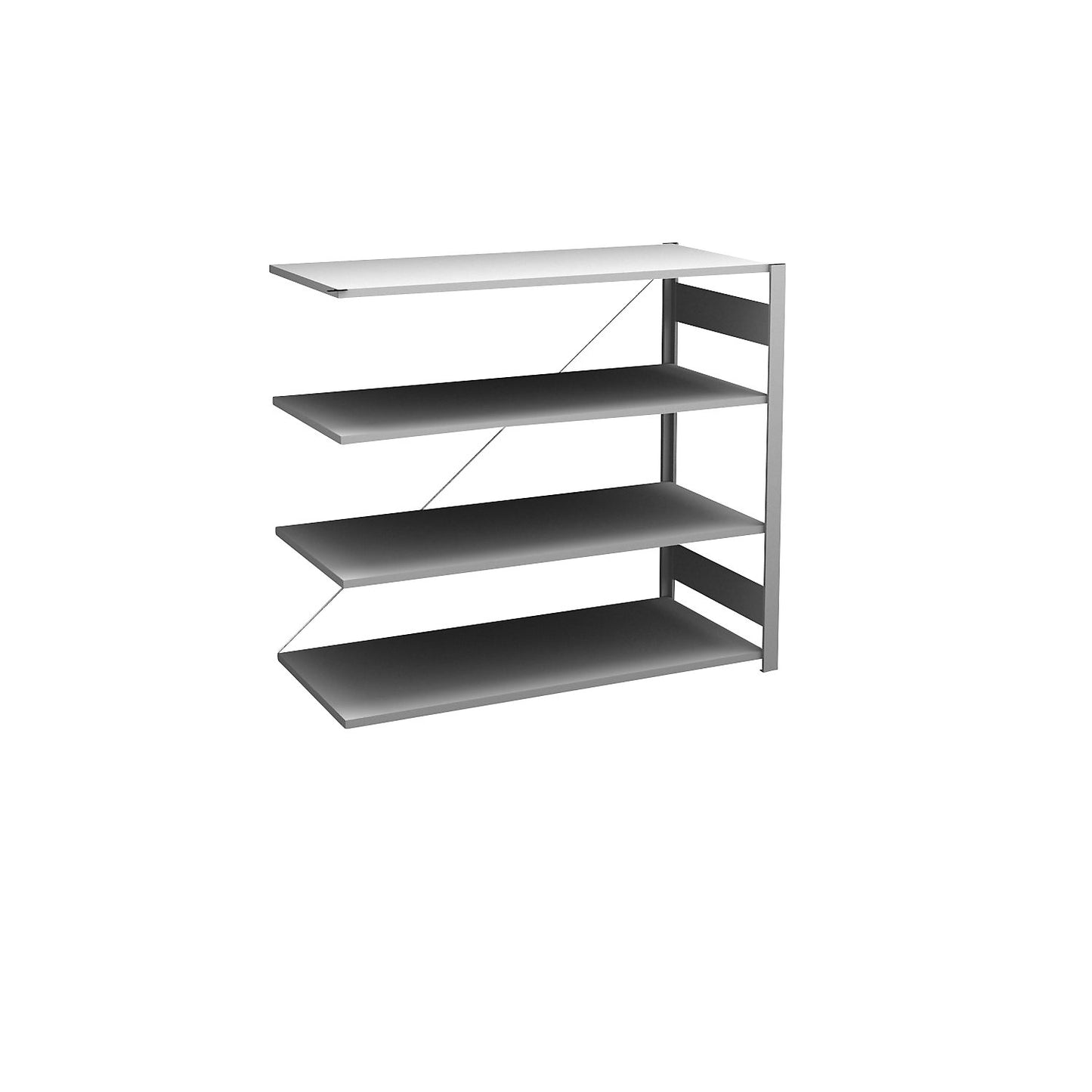 Boltless shelving unit, light duty, single-sided, HxWxD 1200 x 1300 x 600 mm, zinc plated, extension shelf unit.