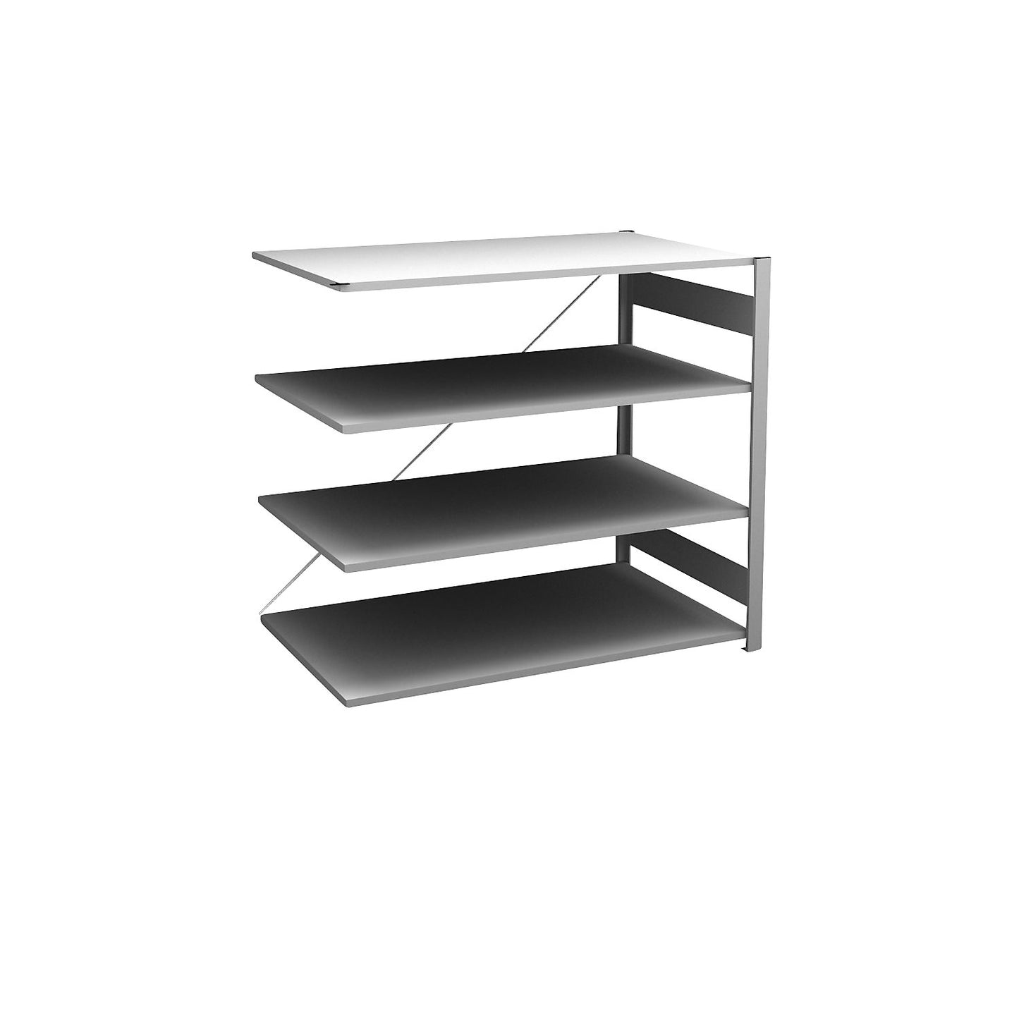 Boltless shelving unit, light duty, single-sided, HxWxD 1200 x 1300 x 800 mm, zinc plated, extension shelf unit.