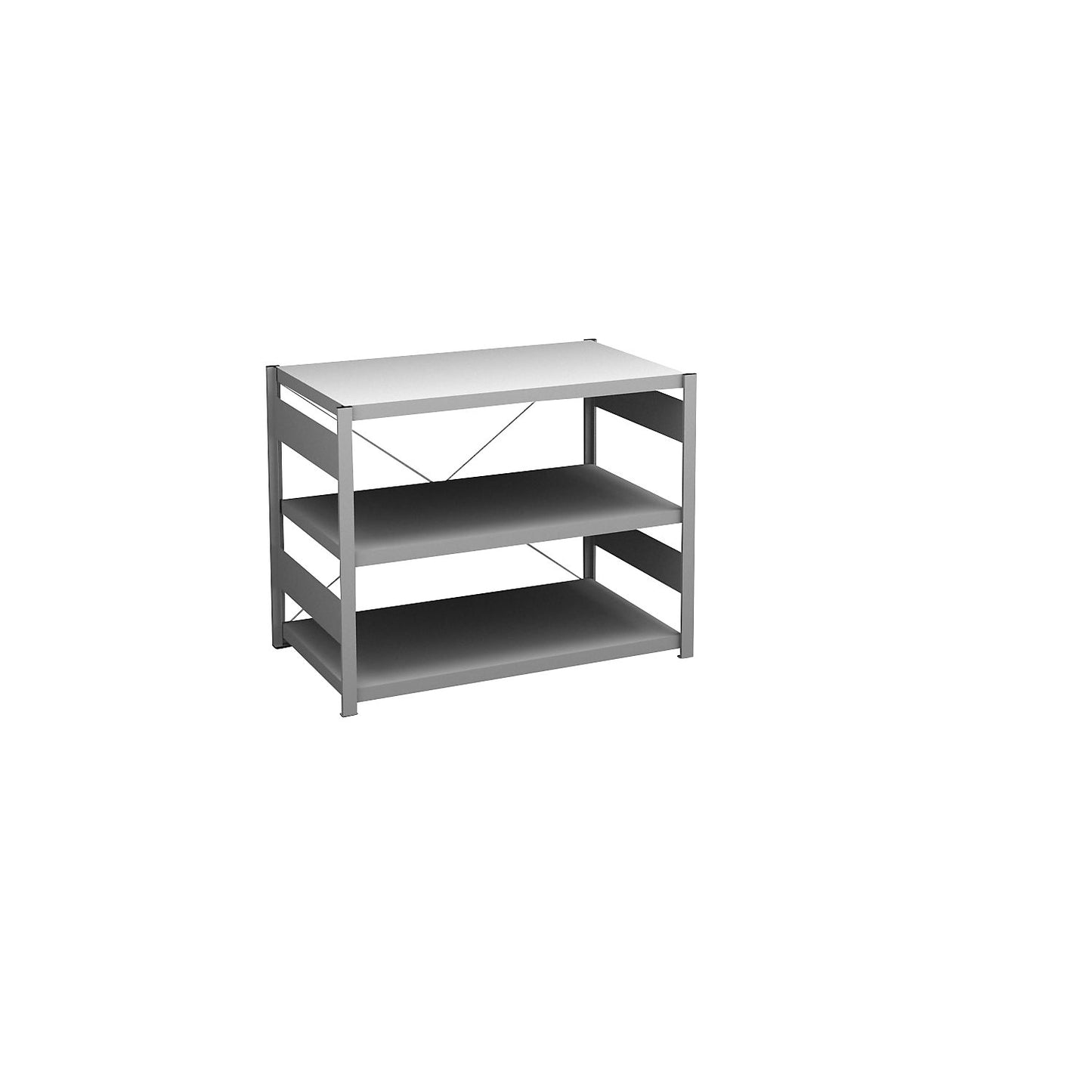 Boltless shelving unit, light duty, single-sided, HxWxD 825 x 1000 x 600 mm, zinc plated, standard shelf unit.
