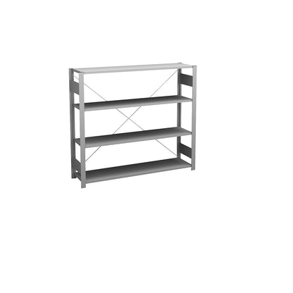 Boltless shelving unit, light duty, single-sided, HxWxD 1200 x 1300 x 300 mm, zinc plated, standard shelf unit.