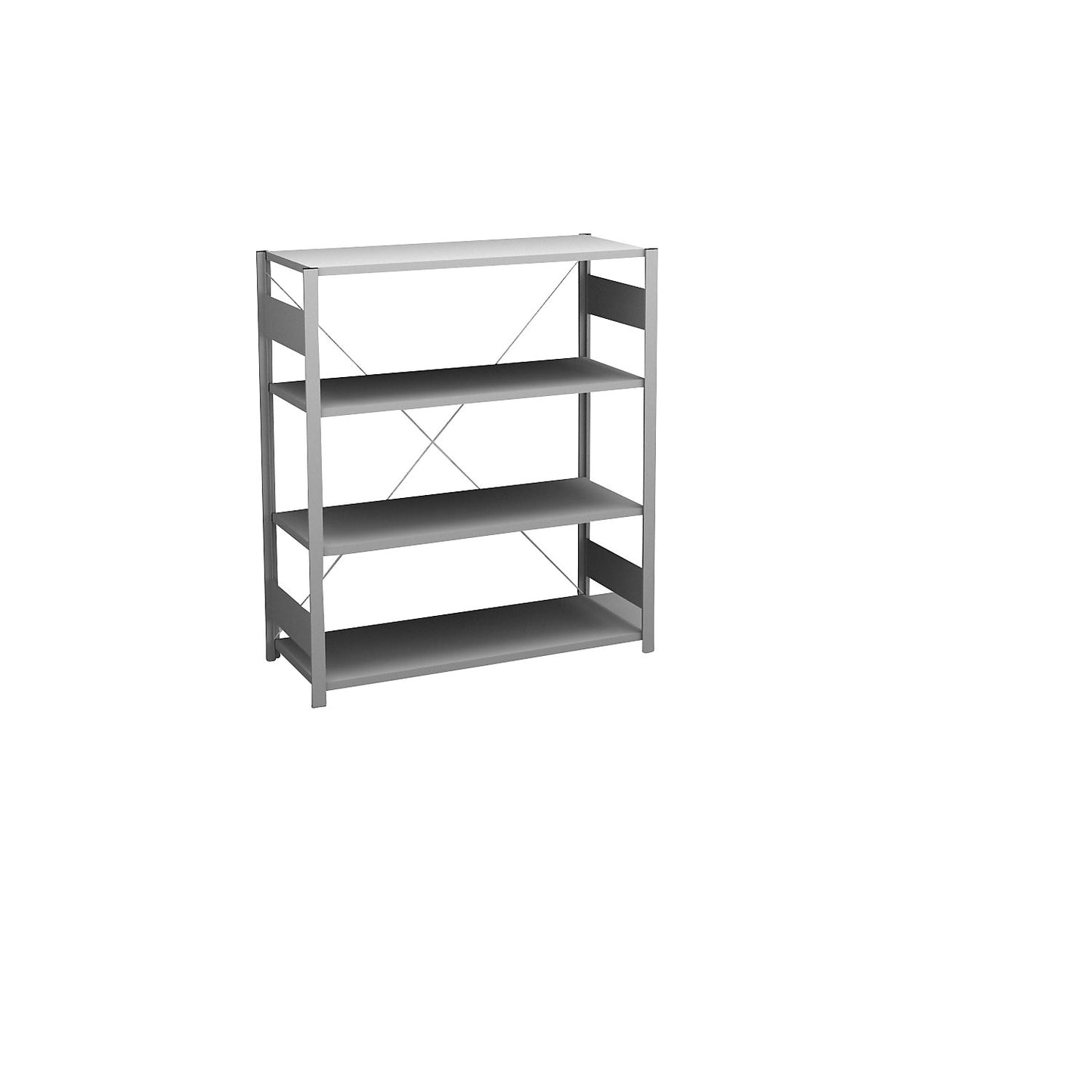 Boltless shelving unit, light duty, single-sided, HxWxD 1200 x 1000 x 400 mm, zinc plated, standard shelf unit.