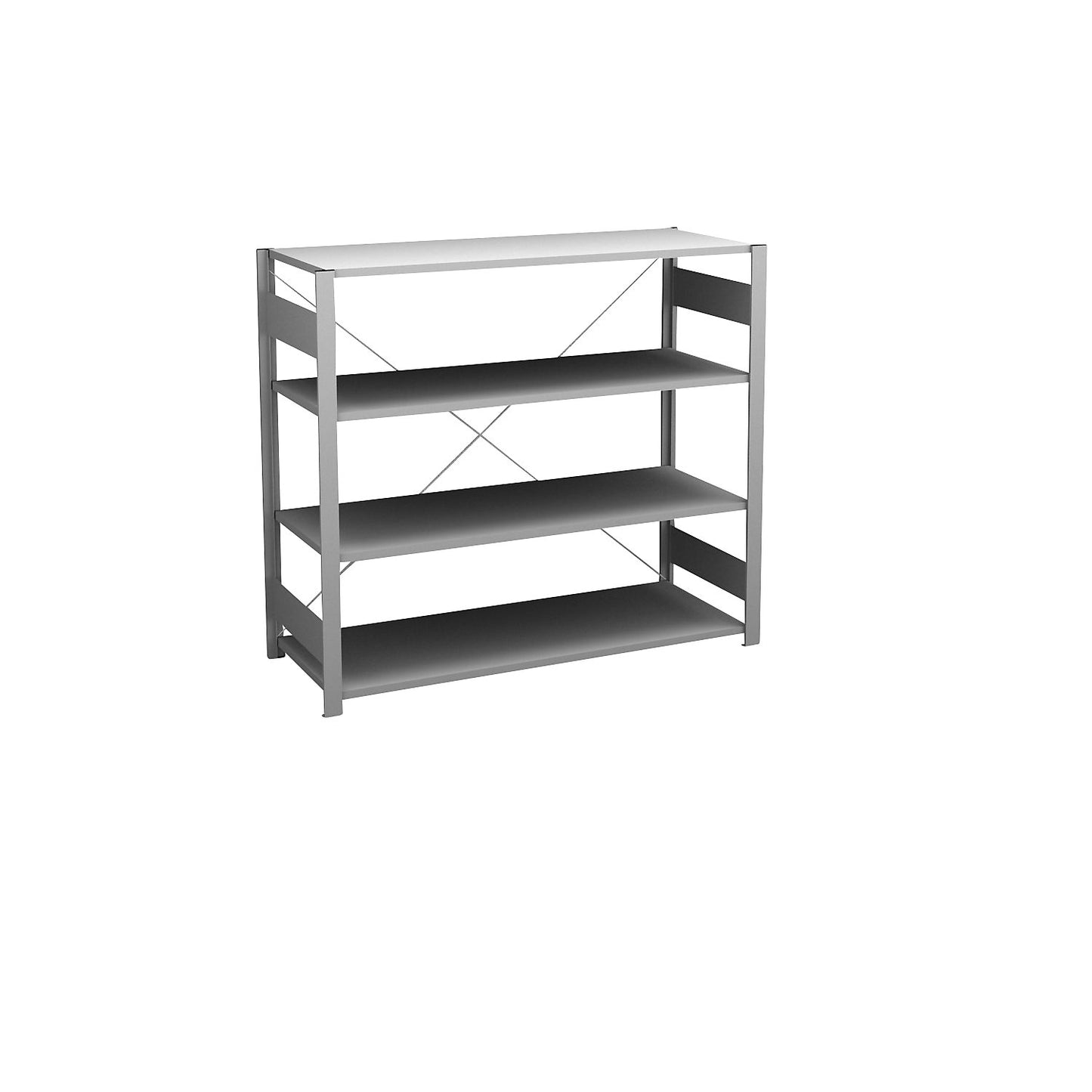 Boltless shelving unit, light duty, single-sided, HxWxD 1200 x 1300 x 500 mm, zinc plated, standard shelf unit.