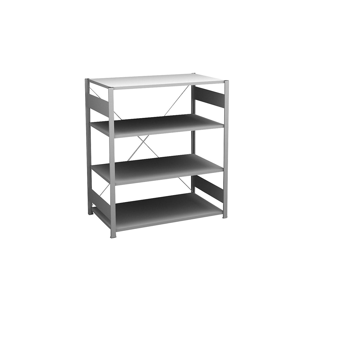 Boltless shelving unit, light duty, single-sided, HxWxD 1200 x 1000 x 600 mm, zinc plated, standard shelf unit.