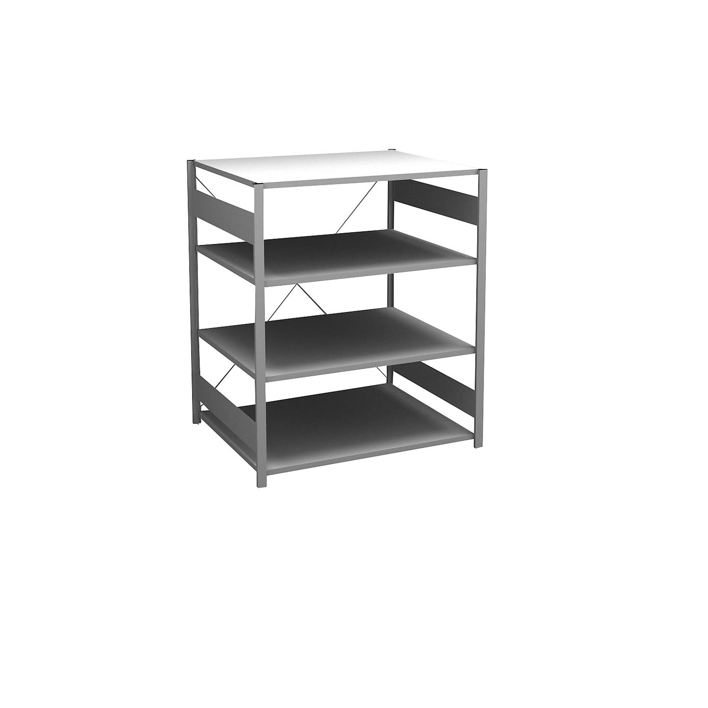 Boltless shelving unit, light duty, single-sided, HxWxD 1200 x 1000 x 800 mm, zinc plated, standard shelf unit.