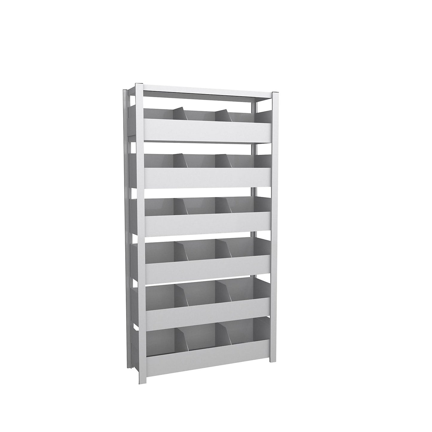 Bulk material shelving unit, shelf height 2000 mm, standard shelf unit, WxD 1060 x 335 mm.