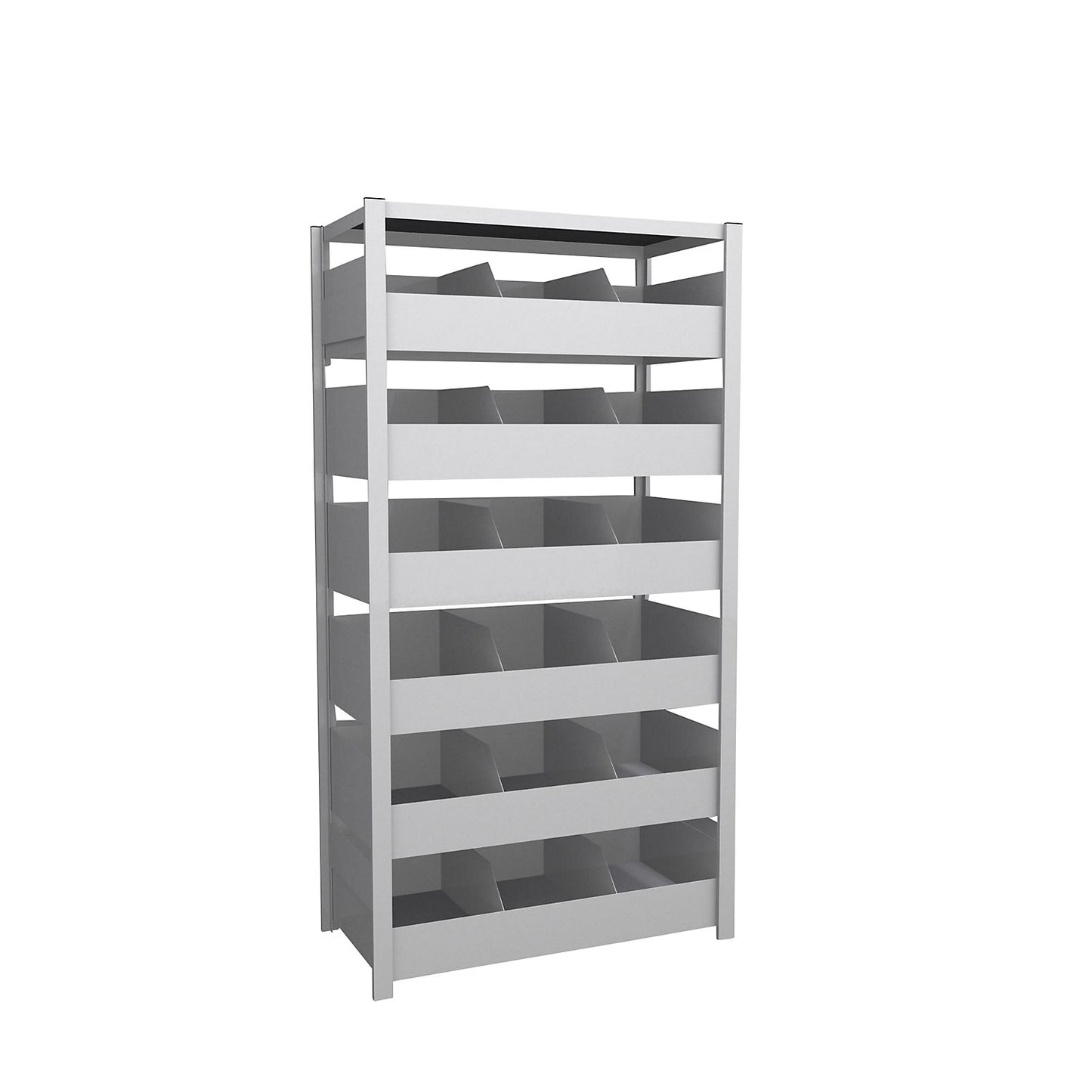 Bulk material shelving unit, shelf height 2000 mm, standard shelf unit, WxD 1060 x 535 mm.
