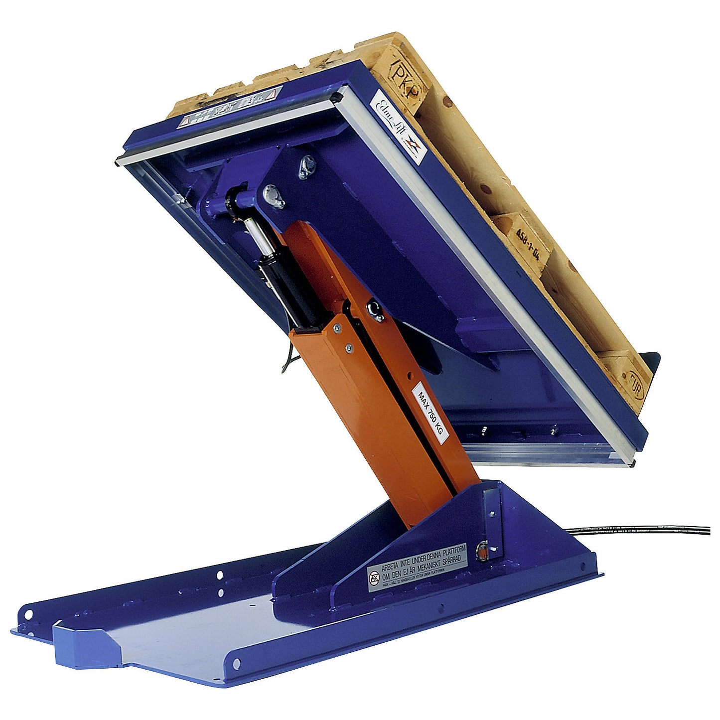 Lifting/tilting platform, G platform, tilts to short side, width 800 mm, for roller forklift.