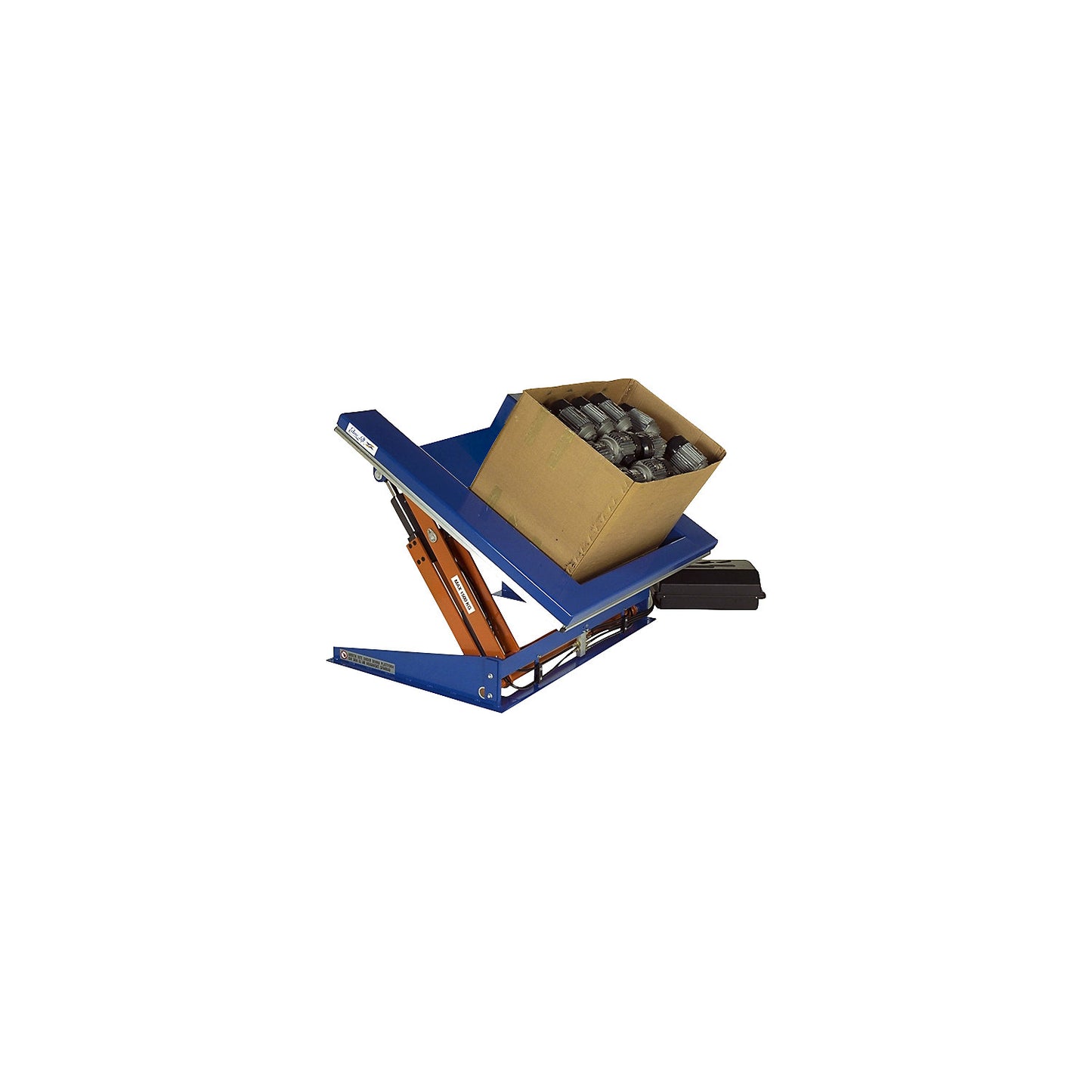Lifting/tilting platform, U platform, tilts to short side, width 1050 mm, for pallet truck.