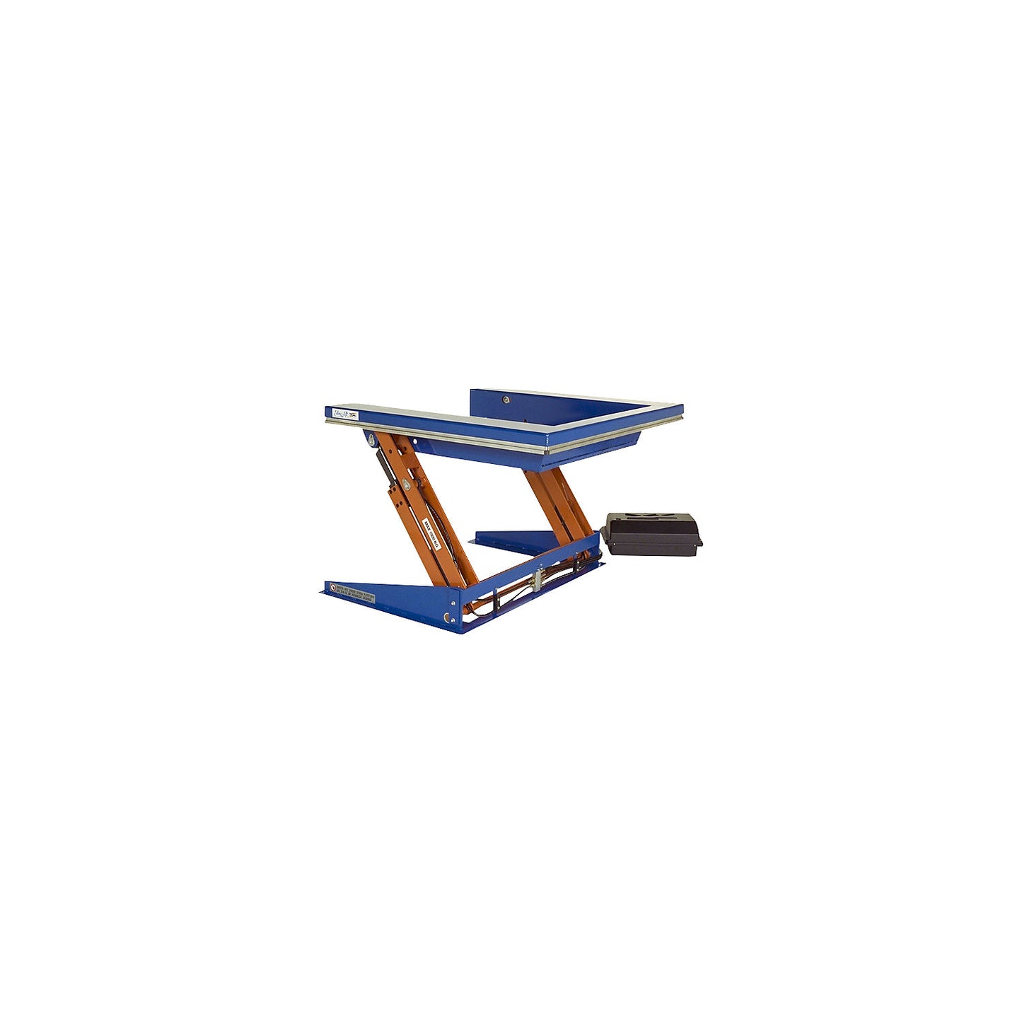 Lifting/tilting platform, U platform, tilts to short side, width 1050 mm, for pallet truck.
