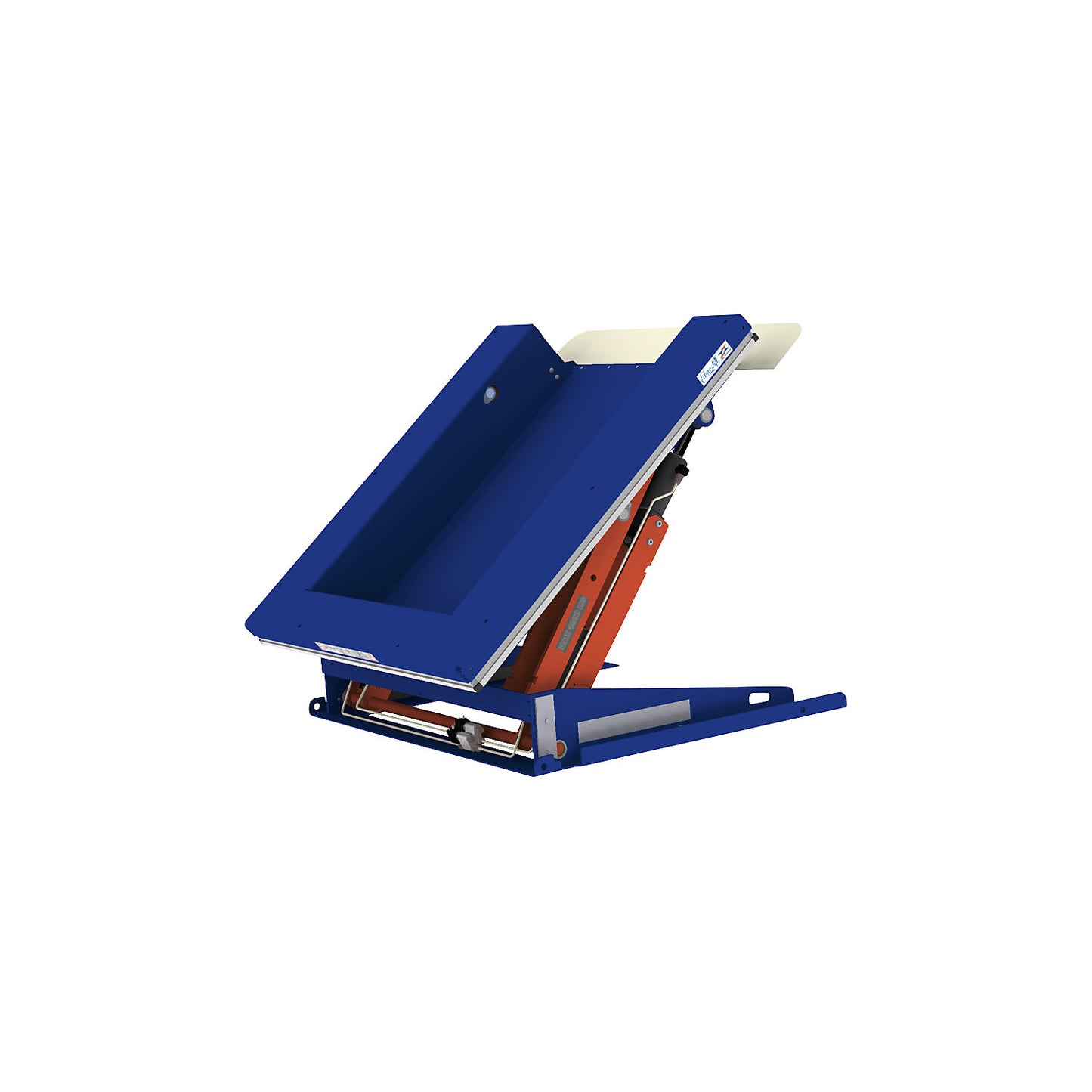 Lifting/tilting platform, U platform, tilts to short side, width 850 mm, for pallet truck.