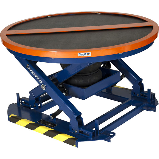 Automatic pallet leveller with turntable, turntable Ø 1110 mm, max. load 150 - 2000 kg.