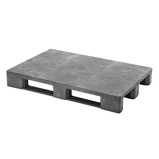 Plastic EURO pallet, without raised edges, closed top deck, grey.